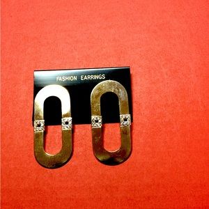 Large gold and rhinestone statement earrings